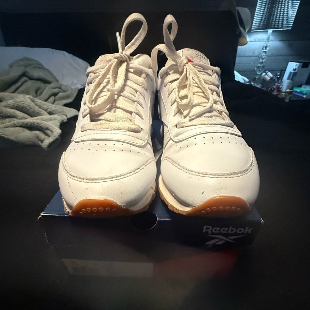 Reebok Classics White with gum bottom women 10